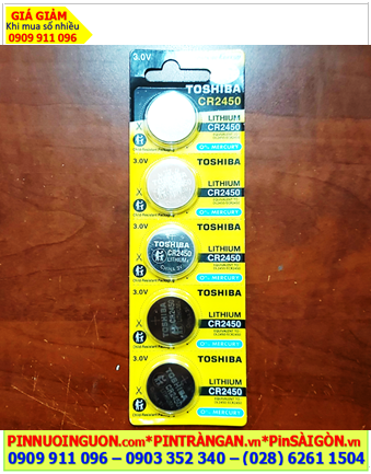 COMBO 1 vỉ 5viên Pin Toshiba CR2450 lithium 3.0v chính hãng _Giá chỉ 132.000đ/ Vỉ 5viên